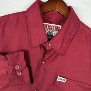Dixxon Flannel Co Bordeaux D-Tech Maroon Long Sleeve Pearl Snap Shirt Mens LT